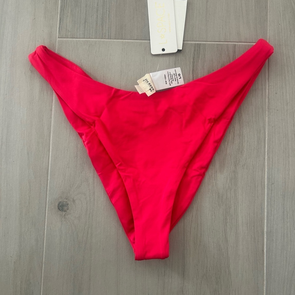 L*Space Hot Cherry Cabana Bitsy Bikini Bottom Size M - Picture 3 of 6